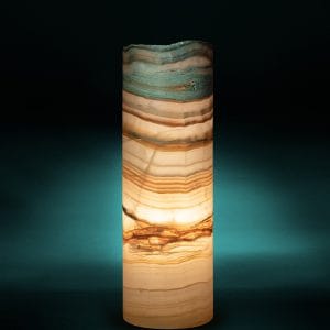 Luray Onyx Table Lamp | Cylindrical Rustic Edge