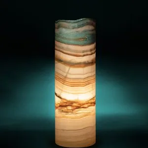 Luray Onyx Table Lamp | Cylindrical Rustic Edge