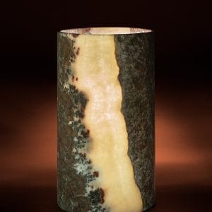 Vermilion Cylindrical Table Lamp