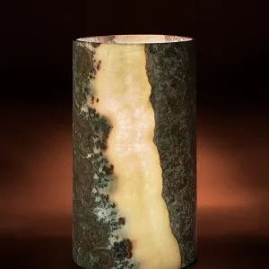 Vermilion Cylindrical Table Lamp