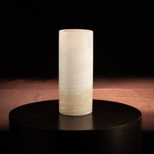 Glacier Vase with travetine base