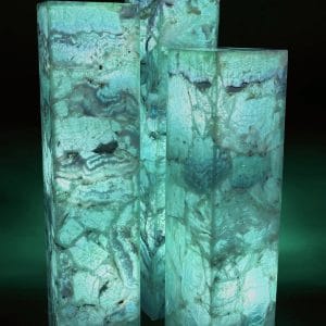 Rainbow Fluorite Three Piece Floor Lamp Set