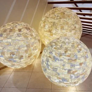 Glacier Onyx 39-Inch Spherical Lamp – A Radiant Statement Piece